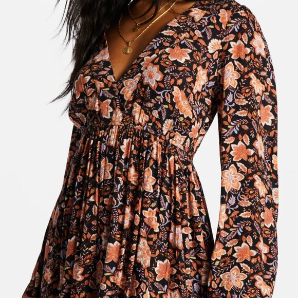 NWT New Billabong Women's Sweetest Dream Mini Dress Small S 8 Cute Floral Soft - Picture 4 of 8
